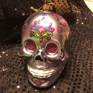 Christmas Glass Ornament Day of the Dead Sugar Skull!!!